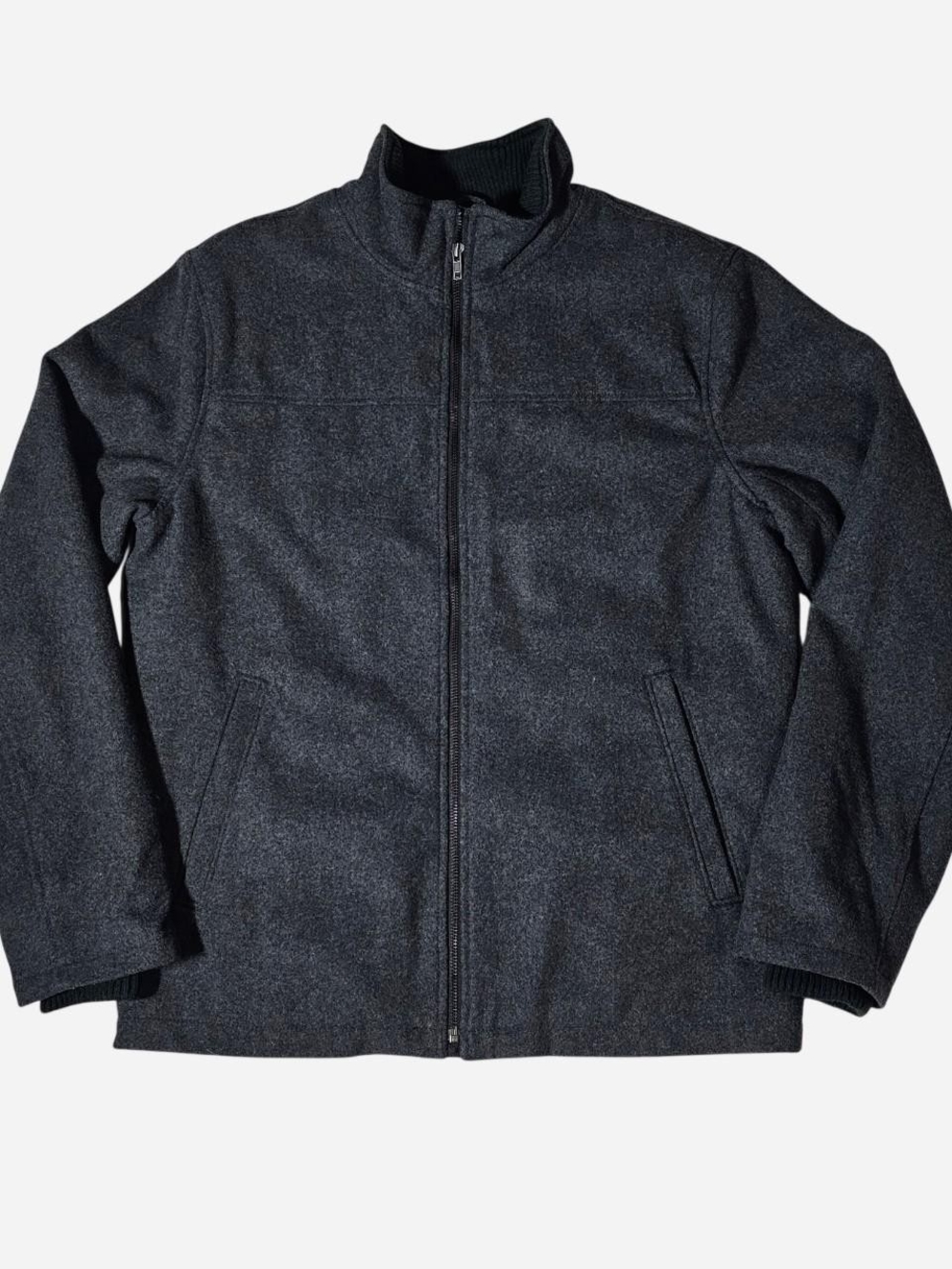 GAP Men's Charcoal Gray Full-Zip Wool Pea Coat - Size Medium
